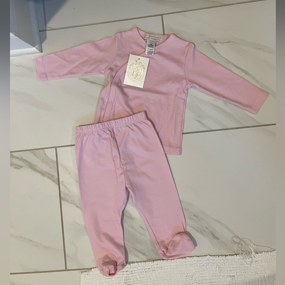 New Beaufort Bonnet Company Cameron Cross Front Set Palm Beach Pink 3-6 months